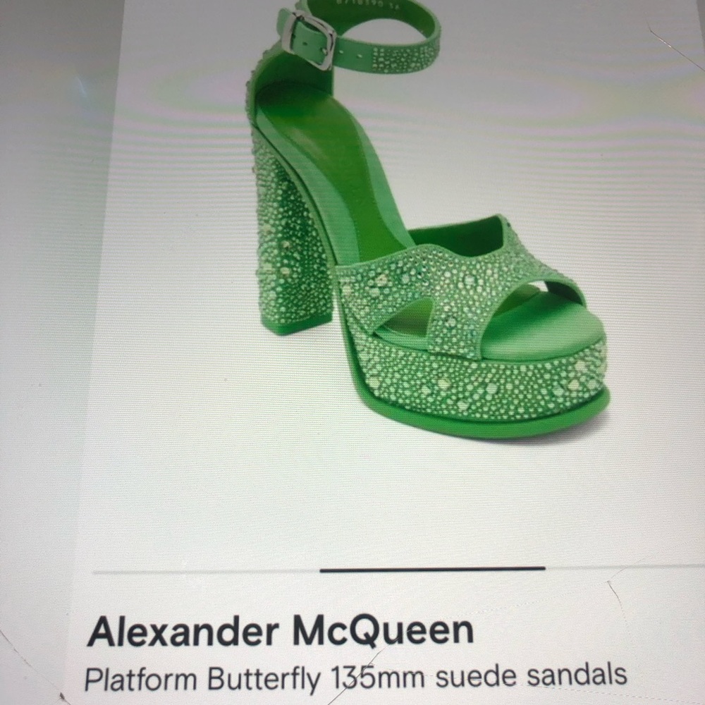 Alexander McQueen Crystal Platform sandals 135mm ! Stunning jade green !! - Picture 5 of 11